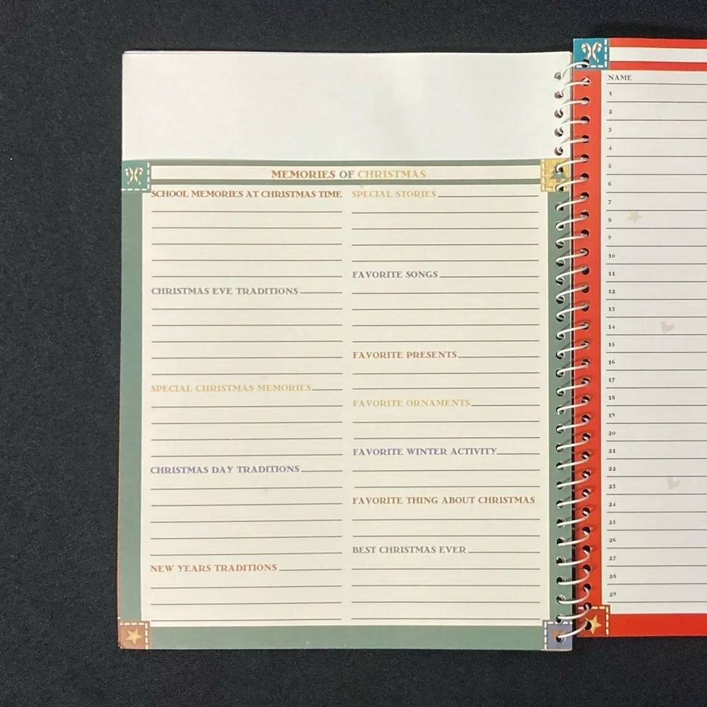 💘 Vintage Christmas Memories Spiral Bound Yearly Journal